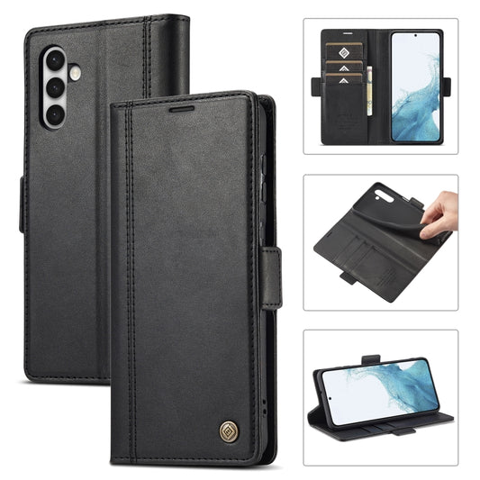 For Samsung Galaxy S24 LC.IMEEKE Skin-friendly Card Slots Leather Phone Case(Black) - Galaxy S24 5G Cases by LC.IMEEKE | Online Shopping UK | buy2fix