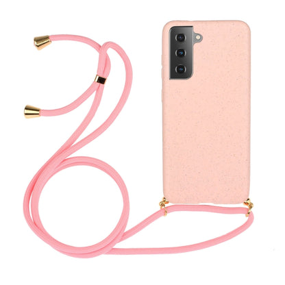 For Samsung Galaxy A05s EU Wheat Straw Material + TPU Phone Case with Lanyard(Pink) - Galaxy Phone Cases by buy2fix | Online Shopping UK | buy2fix