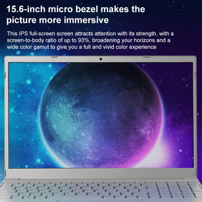 V8 15.6 inch Ultrathin Laptop, 16GB+256GB, Windows 10 Intel Jasper Lake N5095 Quad Core(Silver) - Others by buy2fix | Online Shopping UK | buy2fix