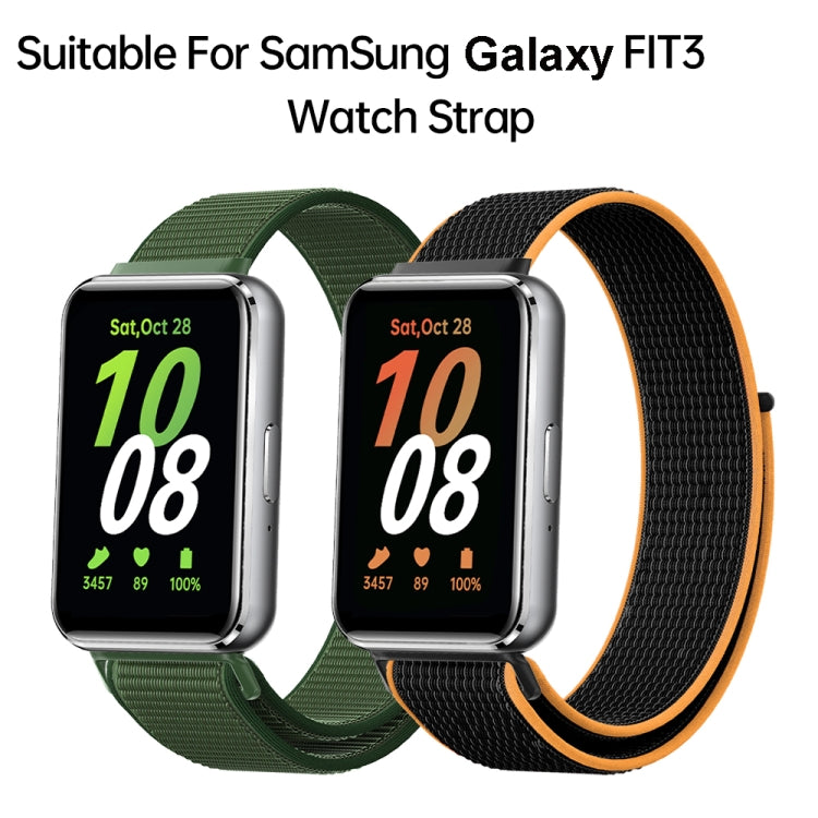 For Samsung Galaxy Fit 3 Woven Nylon Loop Watch Band(Army Green) - Watch Bands by buy2fix | Online Shopping UK | buy2fix