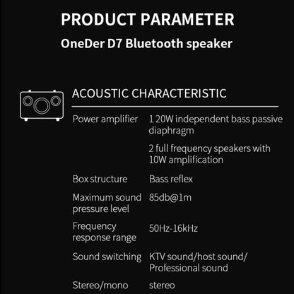 Oneder D7 Bluetooth Speaker Outdoor Karaoke Wireless Speakers With Two Mic(Cyan) - Desktop Speaker by OneDer | Online Shopping UK | buy2fix