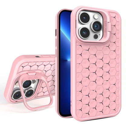 For iPhone 13 Pro Honeycomb Radiating Lens Holder Magsafe Phone Case(Pink) - iPhone 13 Pro Cases by buy2fix | Online Shopping UK | buy2fix