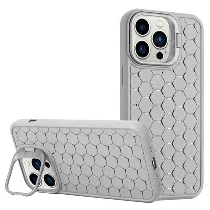 For iPhone 16 Pro Max Honeycomb Radiating Lens Holder Magsafe Phone Case(Grey) - iPhone 16 Pro Max Cases by buy2fix | Online Shopping UK | buy2fix