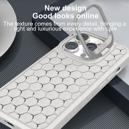 For iPhone 14 Plus Honeycomb Radiating Lens Holder Magsafe Phone Case(Grey) - iPhone 14 Plus Cases by buy2fix | Online Shopping UK | buy2fix