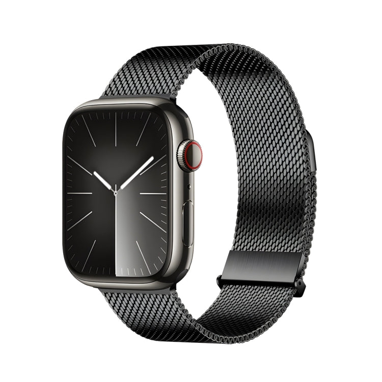 For Apple Watch Series 7 45mm DUX DUCIS Milanese Pro Series Stainless Steel Watch Band(Black) - Watch Bands by DUX DUCIS | Online Shopping UK | buy2fix