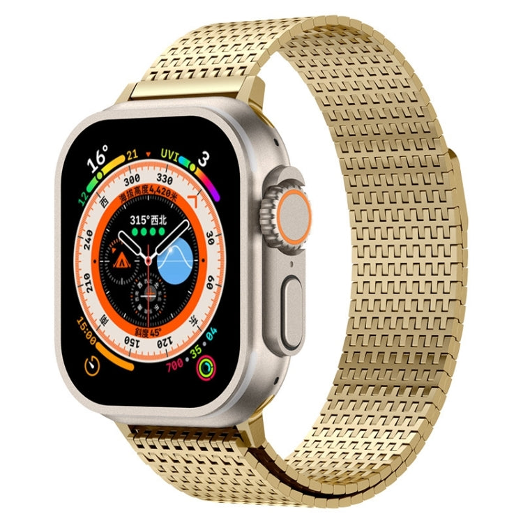 For Apple Watch Series 6 44mm Milanese Loop Magnetic Clasp Stainless Steel Watch Band(Gold) - Watch Bands by buy2fix | Online Shopping UK | buy2fix