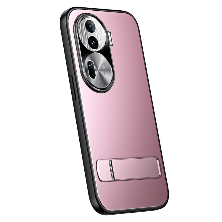 For OPPO Reno11 Pro Global R-JUST RJ-61 Electroplating Frosted TPU + PC Phone Case with Holder(Pink) - Reno11 Pro Cases by R-JUST | Online Shopping UK | buy2fix