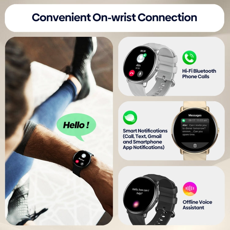 Zeblaze GTR 3 Pro 1.43 inch Screen Voice Calling Smart Watch, Support Heart Rate / Blood Pressure / Blood Oxygen(Gold) - Smart Watches by Zeblaze | Online Shopping UK | buy2fix