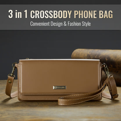 CaseMe Me30 Multi Functional Diagonal Cross Bag Phone Case(Brown) -  by CaseMe | Online Shopping UK | buy2fix