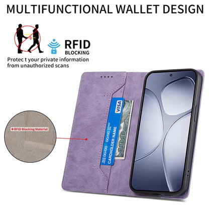 For Redmi K70 Ultra Business Solid Color Magnetic RFID Leather Phone Case(Purple) - Xiaomi Cases by buy2fix | Online Shopping UK | buy2fix