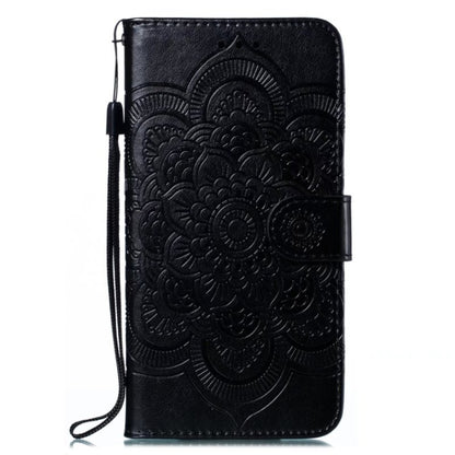 For OnePlus 12 Sun Mandala Embossing Pattern Phone Leather Case(Black) - OnePlus Cases by buy2fix | Online Shopping UK | buy2fix