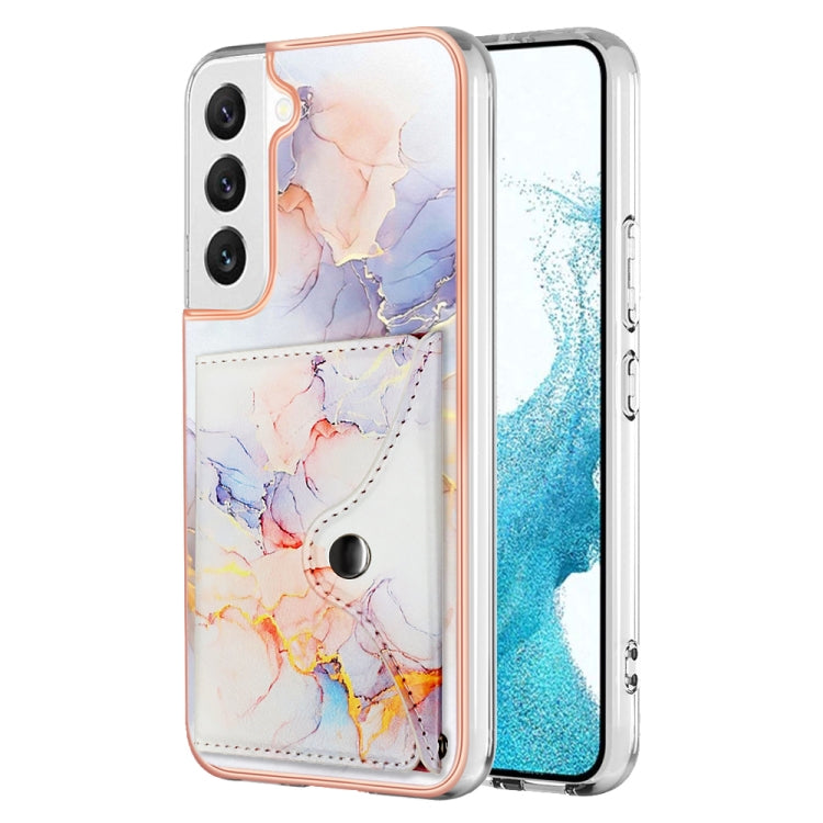 For Samsung Galaxy S22+ 5G Marble Pattern IMD Card Slot Phone Case(Galaxy Marble White) - Galaxy S22+ 5G Cases by buy2fix | Online Shopping UK | buy2fix