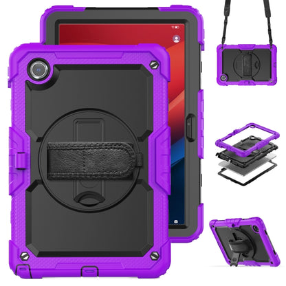 For Lenovo Tab M11 /Xiaoxin Pad 2024 Silicone Hybrid PC Tablet Case with Shoulder Strap(Purple) - Lenovo by buy2fix | Online Shopping UK | buy2fix