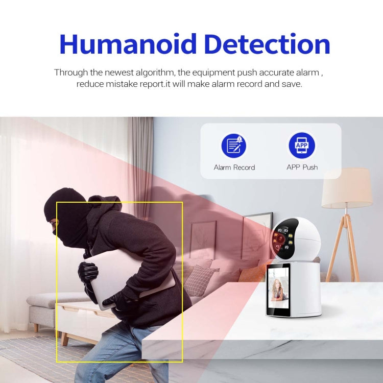 ESCAM QF104 One Click Video Call 3MP Indoor Humanoid Detection Audible Alarm Color Night Version Smart WiFi Camera, AU Plug - Wireless Camera by ESCAM | Online Shopping UK | buy2fix
