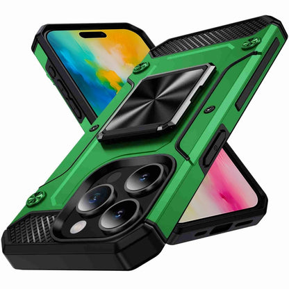 For iPhone 16 Pro Shockproof Metal Holder Phone Case(Green) - iPhone 16 Pro Cases by buy2fix | Online Shopping UK | buy2fix