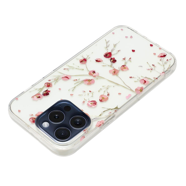 For iPhone 16 Pro Colorful Painting Pattern TPU Phone Case(Red Flowers) - iPhone 16 Pro Cases by buy2fix | Online Shopping UK | buy2fix