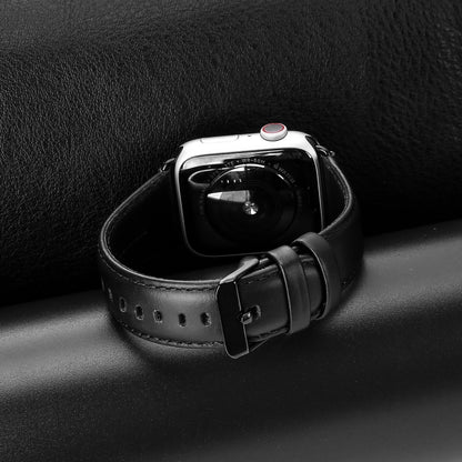 For Apple Watch Series 4 40mm DUX DUCIS Business Genuine Leather Watch Strap(Black) - Watch Bands by DUX DUCIS | Online Shopping UK | buy2fix