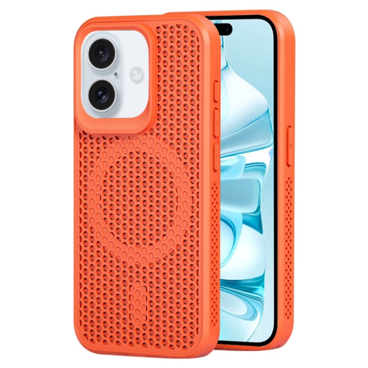 For iPhone 16 MagSafe Magnetic Heat Dissipation Phone Case(Orange) - iPhone 16 Cases by buy2fix | Online Shopping UK | buy2fix