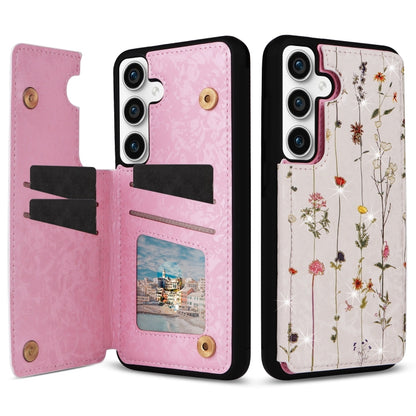 For Samsung Galaxy S23 FE 5G Printed Double Buckle RFID Anti-theft Phone Case(Dried Flower World) - Galaxy S23 FE 5G Cases by buy2fix | Online Shopping UK | buy2fix