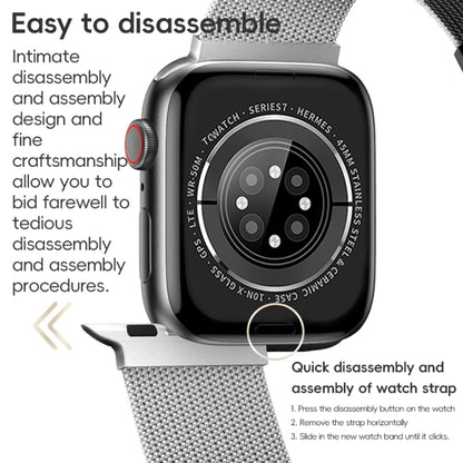 For Apple Watch Series 4 44mm ZGA Milanese Magnetic Metal Watch Band(Black) - Watch Bands by ZGA | Online Shopping UK | buy2fix