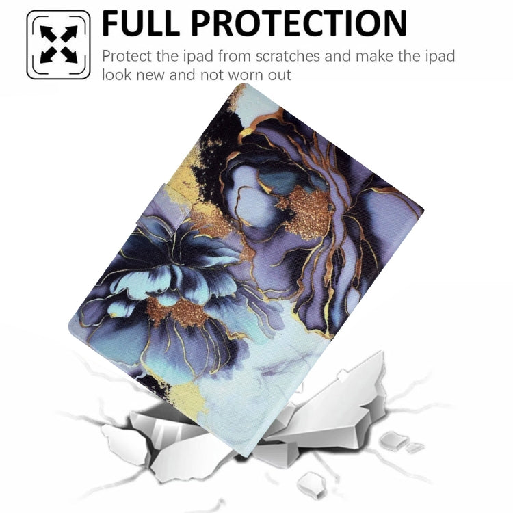 For Samsung Galaxy Tab S6 Lite 2024/2022 Voltage Painted Smart Leather Tablet Case(Peony) - Tab S6 Lite P610 / P615 by buy2fix | Online Shopping UK | buy2fix