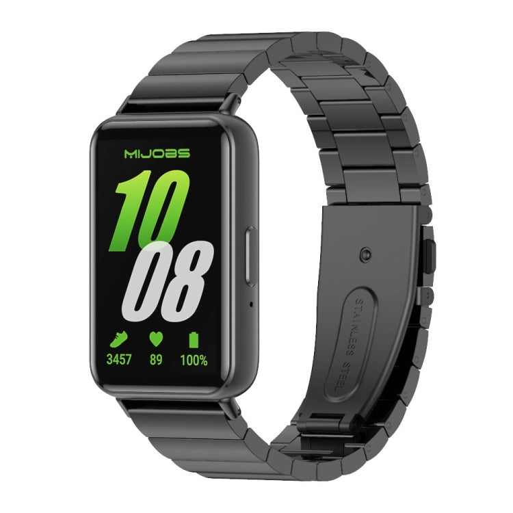 For Samsung Galaxy Fit 3 Mijobs Bamboo Metal Watch Band(Black) - Watch Bands by MIJOBS | Online Shopping UK | buy2fix