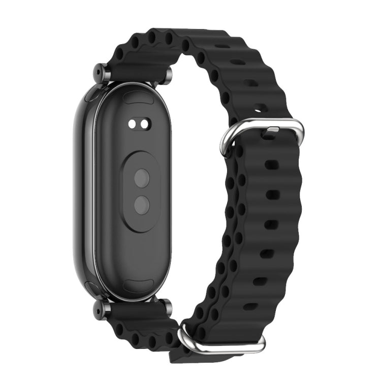 For Xiaomi Mi Band 8 Mijobs GT4 Marine Silicone Breathable Watch Band(Black) - Watch Bands by MIJOBS | Online Shopping UK | buy2fix