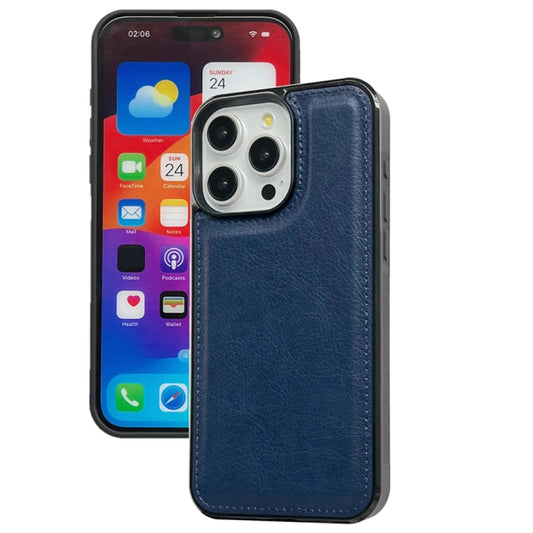 For iPhone 16 Pro Max Cowhide Texture Back Cover Phone Case(Royal Blue) - iPhone 16 Pro Max Cases by buy2fix | Online Shopping UK | buy2fix