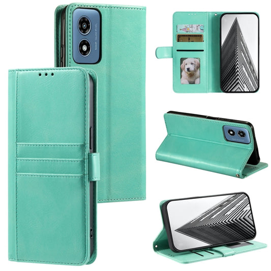 For Motorola Moto G Play 2024 Simple 6-Card Wallet Leather Phone Case(Green) - Motorola Cases by buy2fix | Online Shopping UK | buy2fix