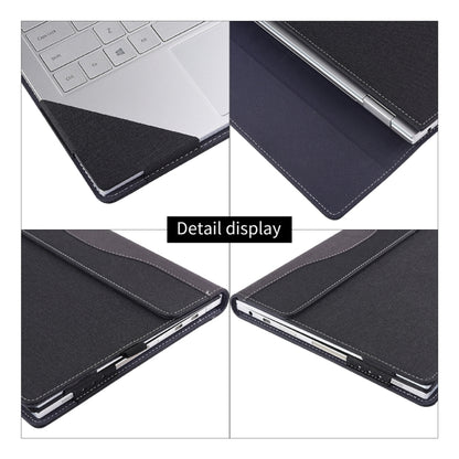 For Microsoft Surface Laptop 6 15 inch Cloth Texture Laptop Leather Case With Stand Function(Black) - 15 inch by buy2fix | Online Shopping UK | buy2fix