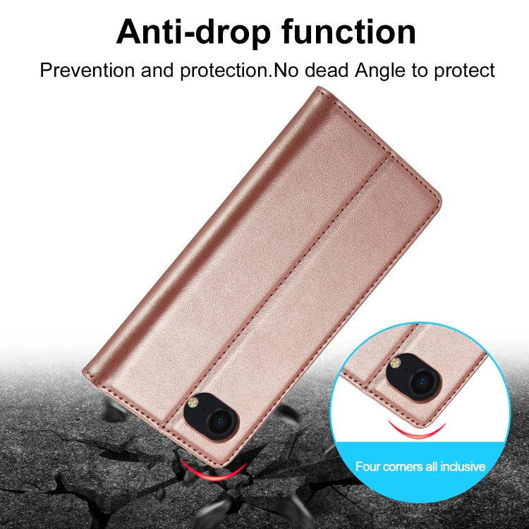 For iPhone SE 2024 LC.IMEEKE Strong Magnetic Leather Phone Case with Holder & Card Slots & Wallet(Rose Gold) - More iPhone Cases by LC.IMEEKE | Online Shopping UK | buy2fix