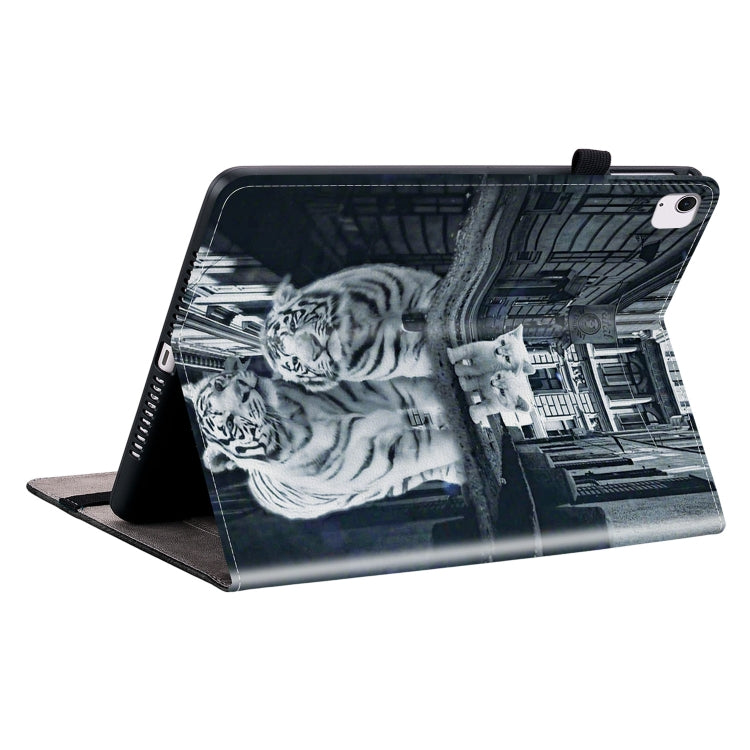 For iPad Air 13 2024 Crystal Texture Painted Leather Smart Tablet Case(Cat Reflection Tiger) - iPad Air 13 2024 Cases by buy2fix | Online Shopping UK | buy2fix