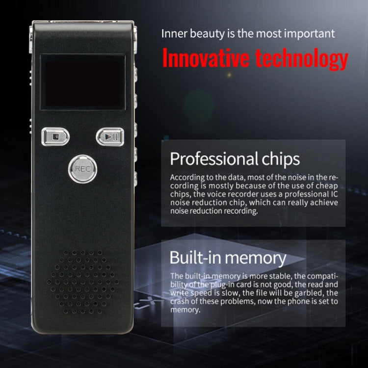 JNN X18 Mini Smart HD Noise Cancelling Voice Recorder, Memory:8GB(Black) - Recording Pen by JNN | Online Shopping UK | buy2fix