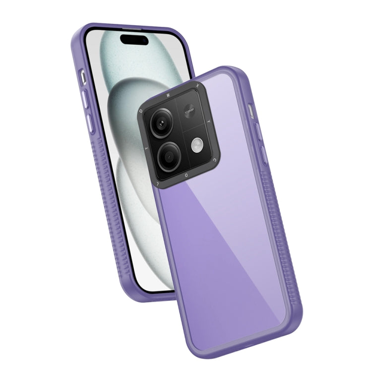 For Xiaomi Redmi Note 13 Frame Two Color Lens Ring TPU Phone Case(Purple) - Note 13 Cases by buy2fix | Online Shopping UK | buy2fix