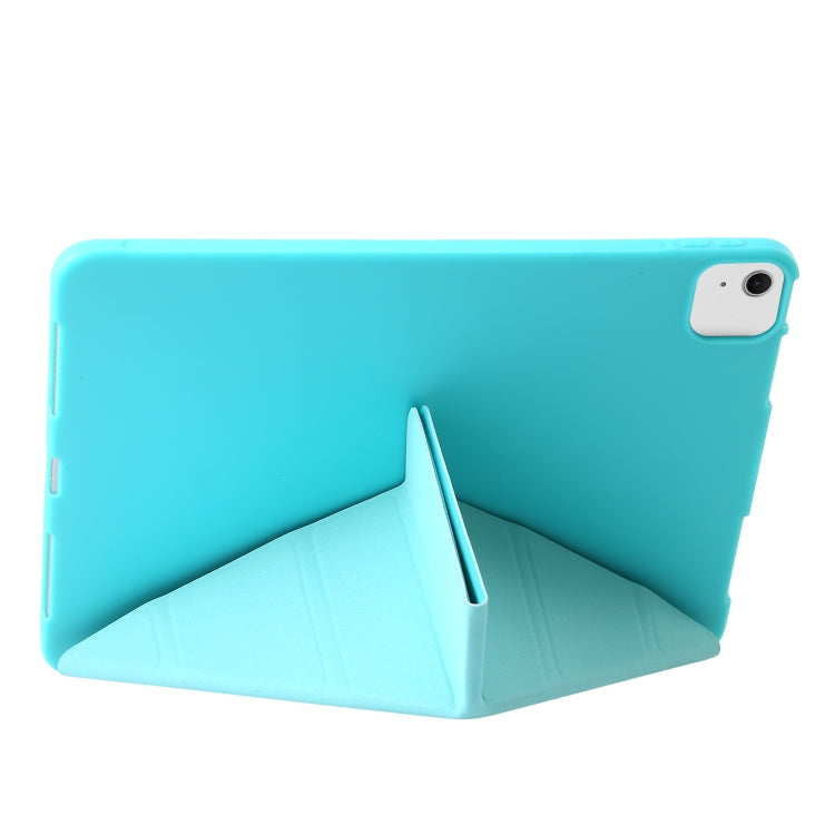 For iPad Air 11 2024 TPU Deformation Flip Leather Tablet Case with Holder(Mint Blue) - iPad Air 11 2024 Cases by buy2fix | Online Shopping UK | buy2fix