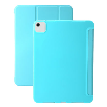 For iPad Air 13 2024 Three-fold Holder Flip Tablet Leather Case(Mint Blue) - iPad Air 13 2024 Cases by buy2fix | Online Shopping UK | buy2fix