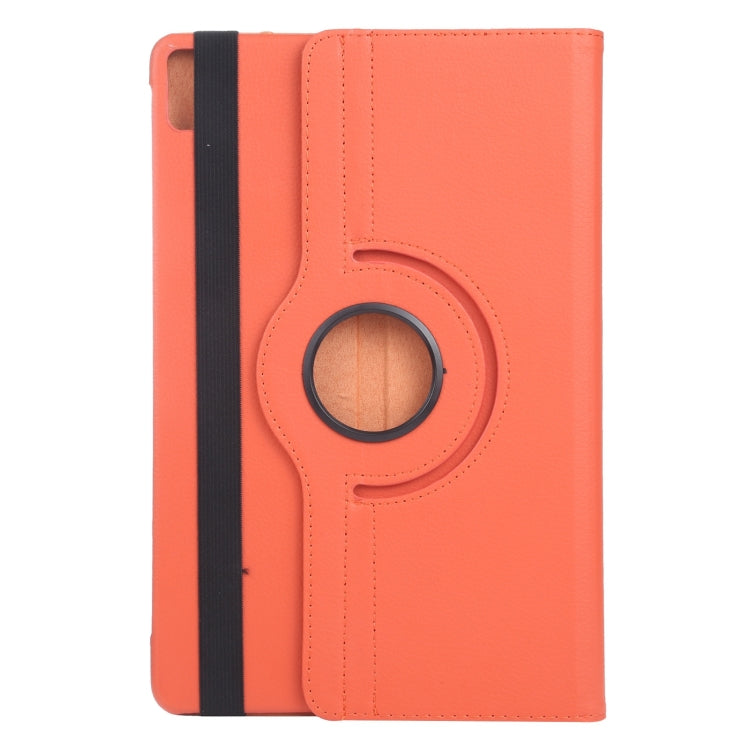 For iPad Air 13 2024 360 Degree Rotation Litchi Texture Leather Tablet Case with Holder(Orange) - iPad Air 13 2024 Cases by buy2fix | Online Shopping UK | buy2fix