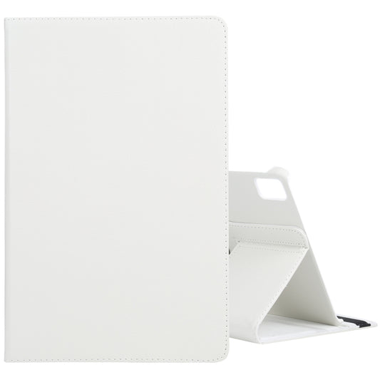 For iPad Air 11 2025 / 2024 360 Degree Rotation Litchi Texture Leather Tablet Case with Holder(White) - More iPad Cases by buy2fix | Online Shopping UK | buy2fix