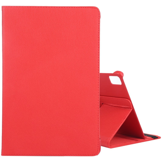 For iPad Air 11 2025 / 2024 360 Degree Rotation Litchi Texture Leather Tablet Case with Holder(Red) - More iPad Cases by buy2fix | Online Shopping UK | buy2fix