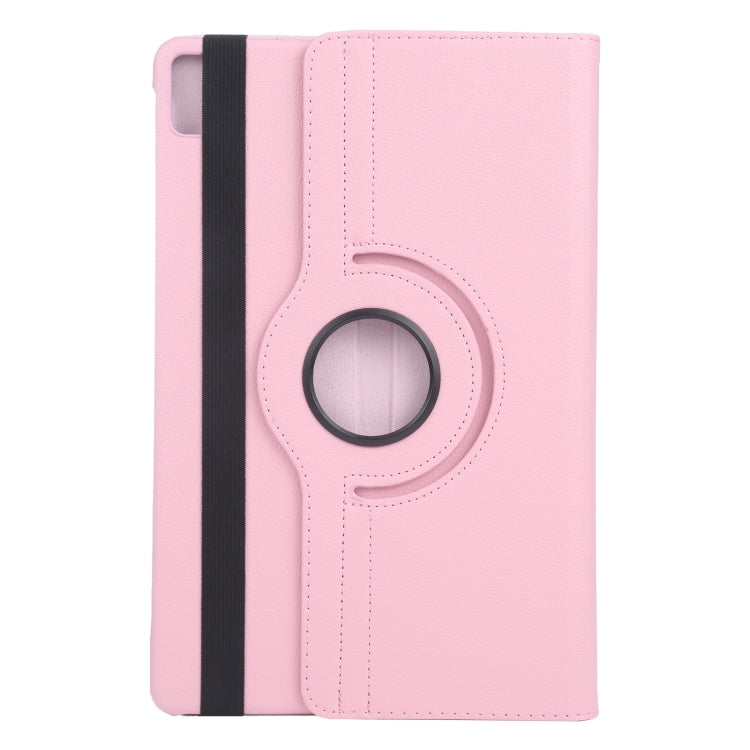 For iPad Air 11 2024 360 Degree Rotation Litchi Texture Leather Tablet Case with Holder(Pink) - iPad Air 11 2024 Cases by buy2fix | Online Shopping UK | buy2fix