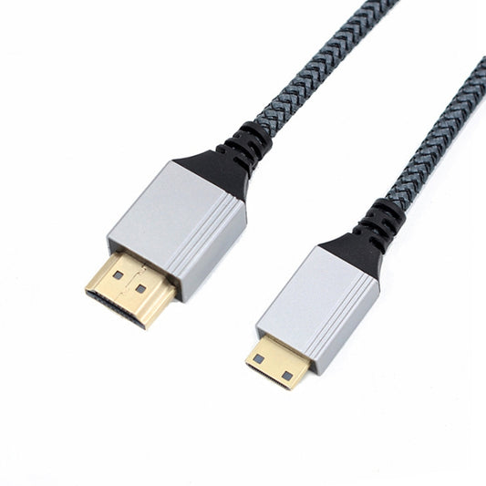 HDTV to Mini HDTV 4K UHD Video Transmission Braided Cable, Length:1.5m(Grey) - Cable by buy2fix | Online Shopping UK | buy2fix