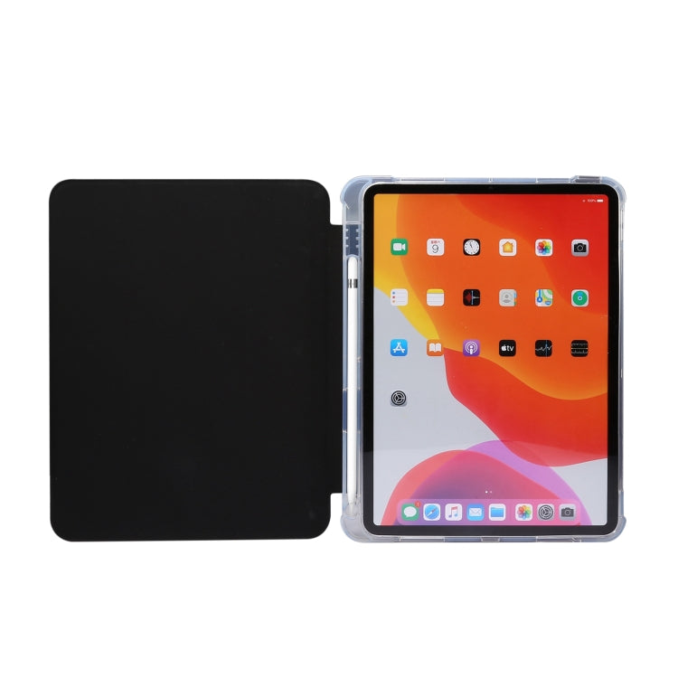 For iPad Air 11 2024 3-folding Electric Pressed Skin Texture Leather Tablet Case(Black) - iPad Air 11 2024 Cases by buy2fix | Online Shopping UK | buy2fix