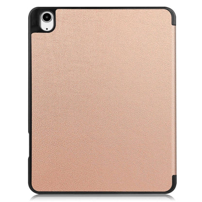 For iPad Air 13 2024 Custer TPU Pure Color 3-Fold Holder Smart Leather Tablet Case with Pen Tray(Rose Gold) - iPad Air 13 2024 Cases by buy2fix | Online Shopping UK | buy2fix