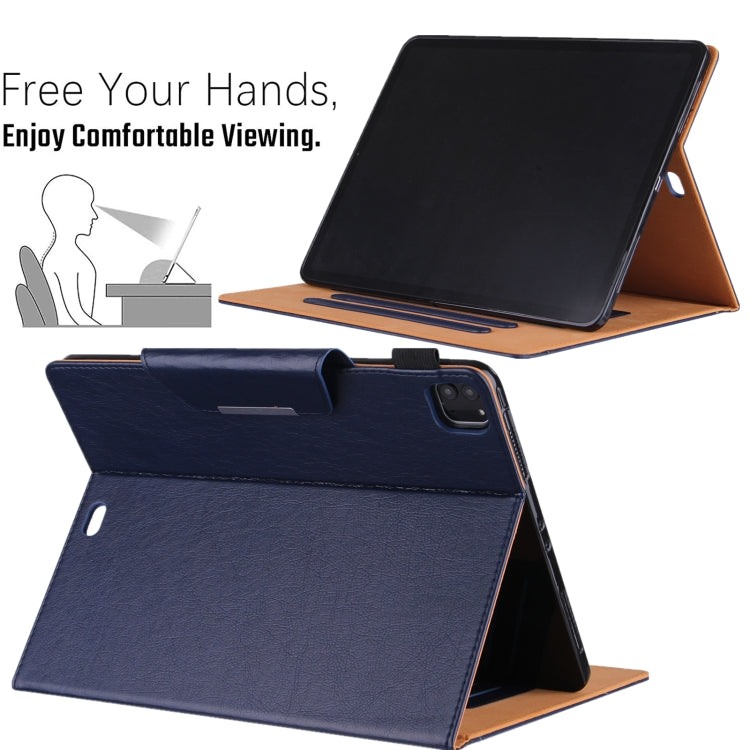 For iPad Pro 11 2024 Solid Color Metal Buckle Leather Smart Tablet Case(Royal Blue) - iPad Pro 11 2024 Cases by buy2fix | Online Shopping UK | buy2fix