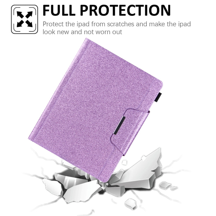 For iPad Pro 13 2024 Glitter Metal Buckle Leather Smart Tablet Case(Purple) - iPad Pro 13 2024 Cases by buy2fix | Online Shopping UK | buy2fix