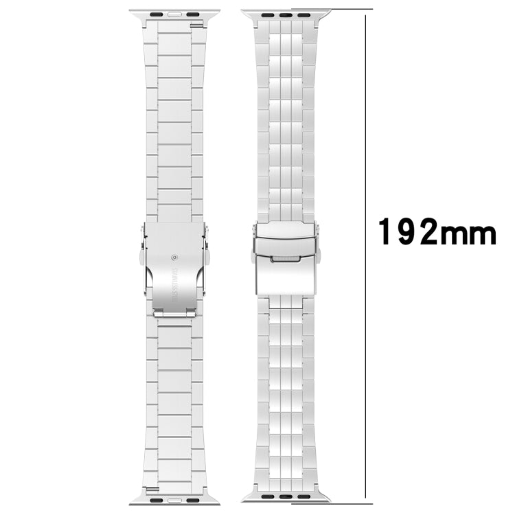 For Apple Watch Series 6 40mm Armor 5-bead Titanium Watch Band(Silver) - Watch Bands by buy2fix | Online Shopping UK | buy2fix