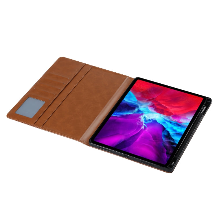 For iPad Pro 13 2024 Knead Skin Texture Horizontal Flip Leather Smart Tablet Case(Brown) - iPad Pro 13 2024 Cases by buy2fix | Online Shopping UK | buy2fix