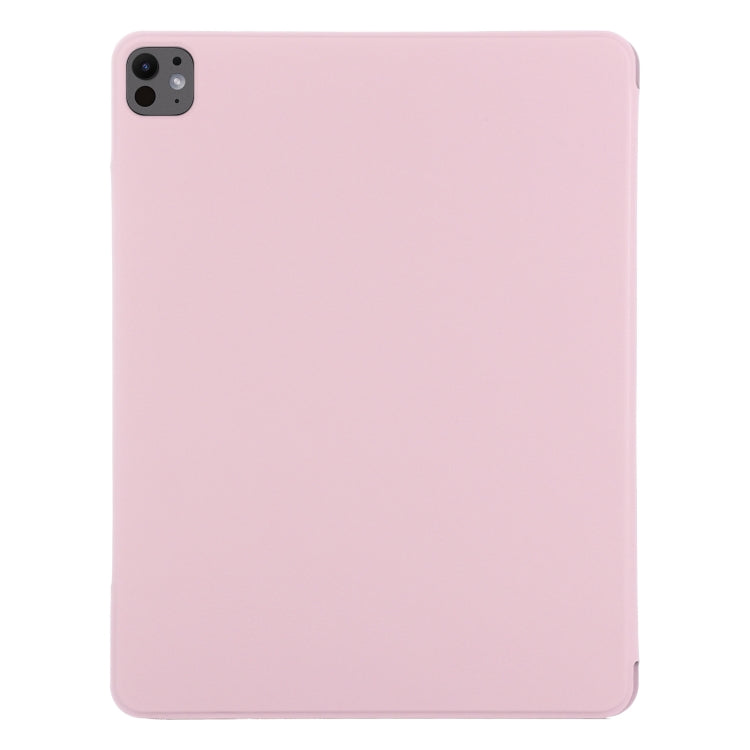 For iPad Pro 13 2024 Double-sided Clip Fixed Buckle Magnetic PU Leather Smart Tablet Case(Rose Gold) - iPad Pro 13 2024 Cases by buy2fix | Online Shopping UK | buy2fix