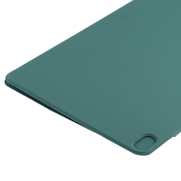 For iPad Air 13 2024 Double-sided Clip Fixed Buckle Magnetic PU Leather Smart Tablet Case(Dark Green) - iPad Air 13 2024 Cases by buy2fix | Online Shopping UK | buy2fix