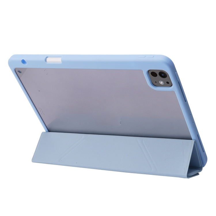 For iPad Pro 13 2024 Deformation Transparent Acrylic Leather Tablet Case(Lavender Grey) - iPad Pro 13 2024 Cases by buy2fix | Online Shopping UK | buy2fix